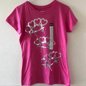 BNWT Pink w/ silver brass knuckles t shirt